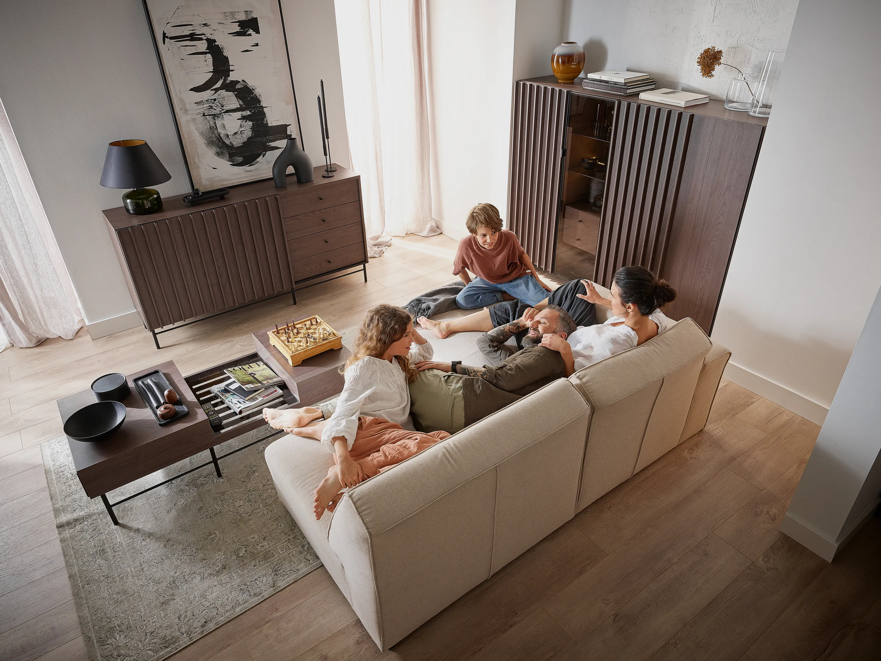 Niska witryna Piemonte PE-06 lamel jesion portlandzki/czarny - PE6JCZ