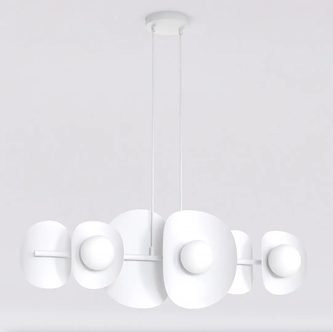 Lampa wisząca metalowa ELEMENTI 6 biała