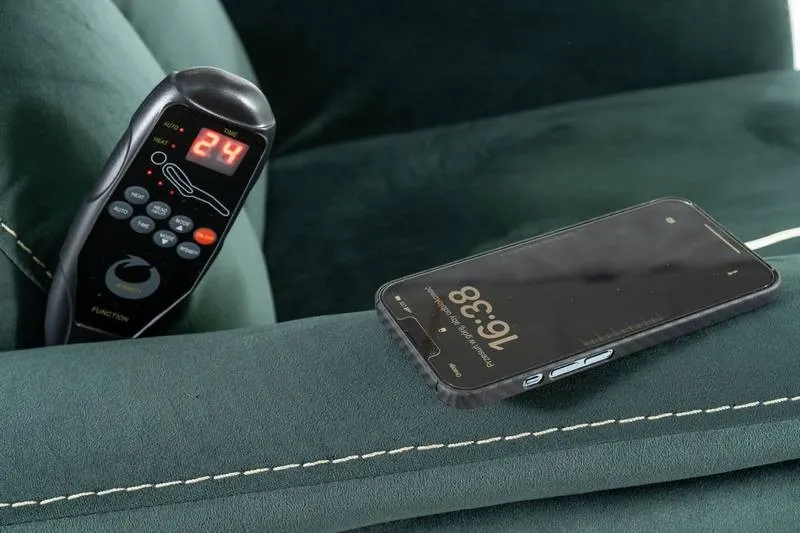 Fotel rozkładany NEPTUN M (funkcja masażui podgrzewania) VELVET zielony - Bluvel 78 - NEPTUNMVZ