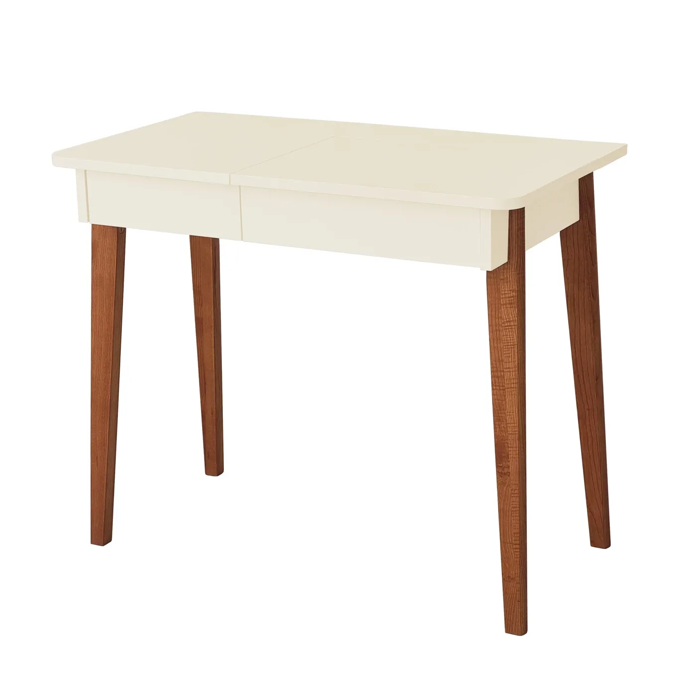 Toaletka z lustrem MEWISE 90x48cm kremowa kolor nóg dąb