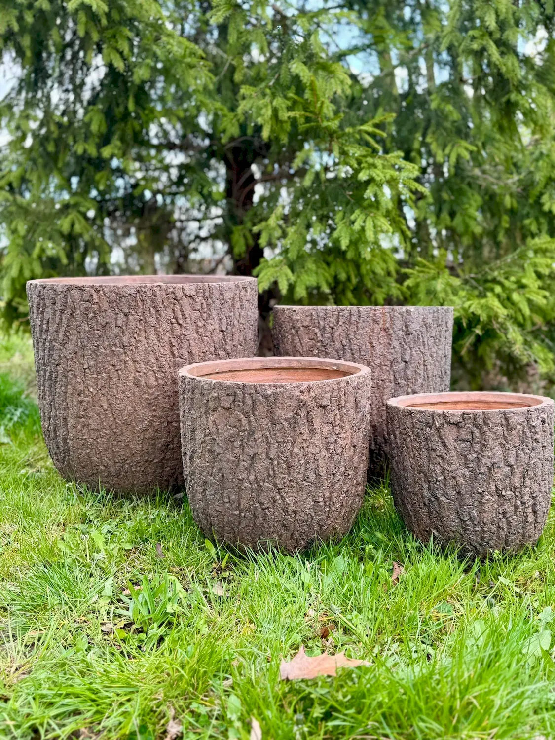 Donica ceramiczna FORREST zestaw (4szt) efekt drewna Esti&Esta Donica ceramiczna FORREST zestaw (4szt) efekt drewna Esti&Esta