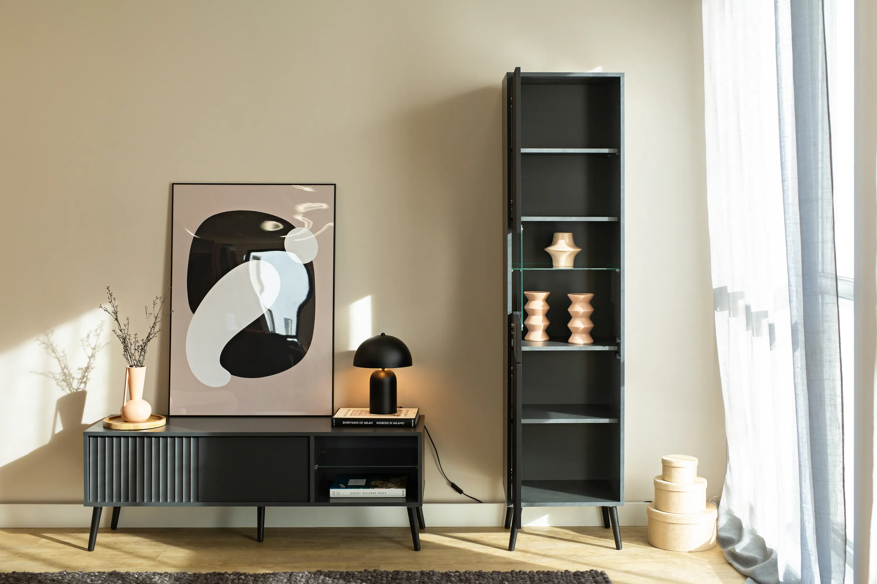 Witryna 2-drzwiowa BARCELONA antracyt - INT_5003187