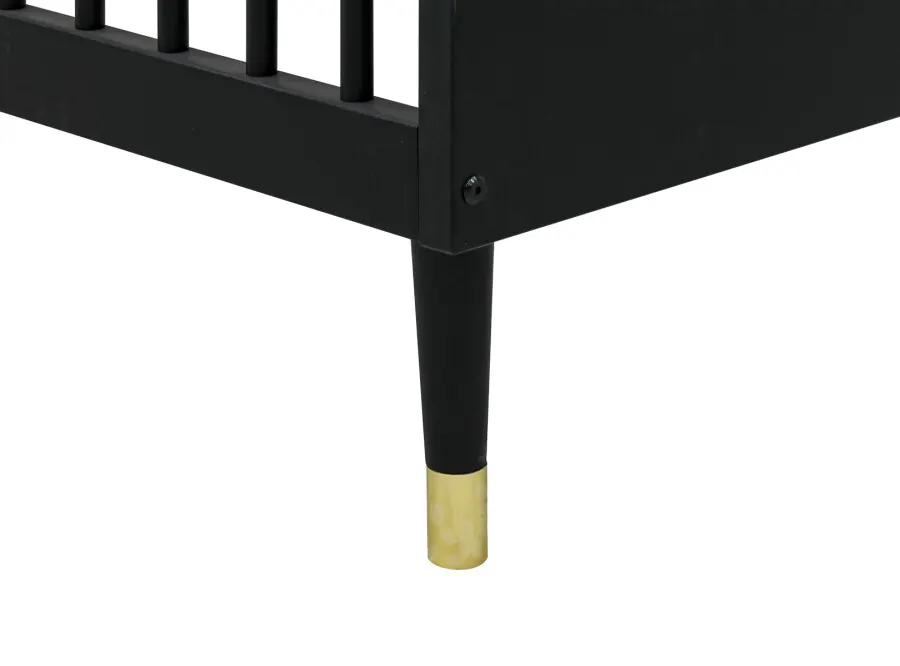 Łóżeczko niemowlęce CLEO regulacja wysokości 70x140 czarno-złote - BAN_CLE-6