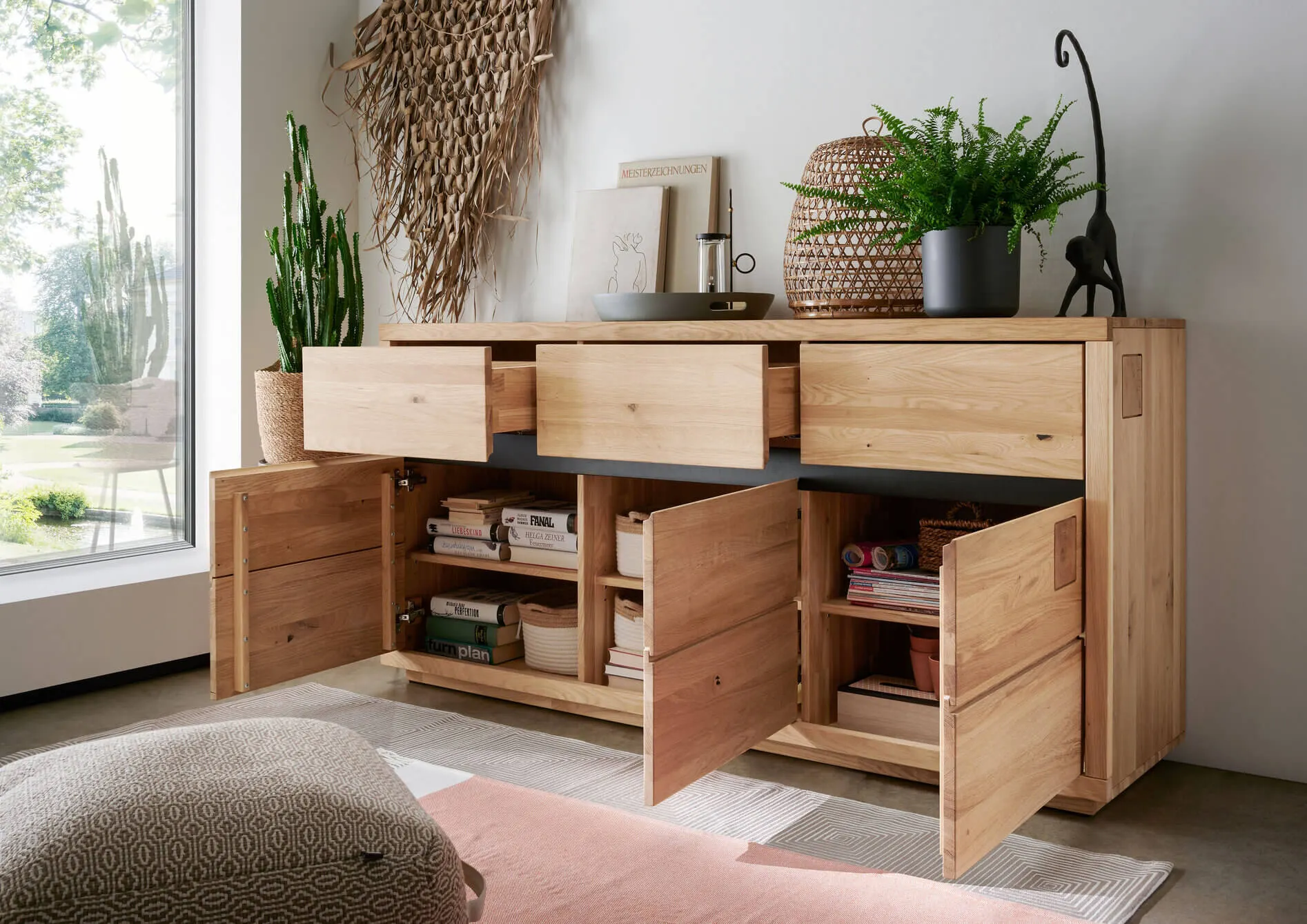 Komoda dębowa HALLOW 175x85 z 3 szufladami i 3 szafkami - GK_1031595801