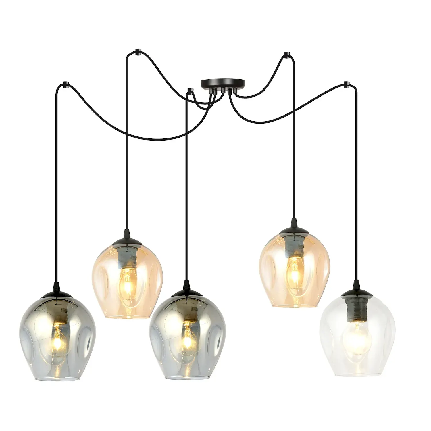 Lampa wisząca pająk LEVEL 5 czarny MIX - 759/5