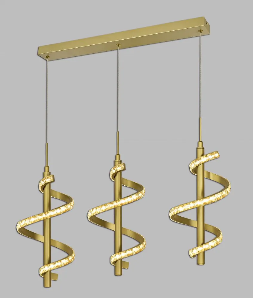 Lampa wisząca CLARET potrójna z dekoracyjnymi kryształami i ściemniaczem typu "klik"