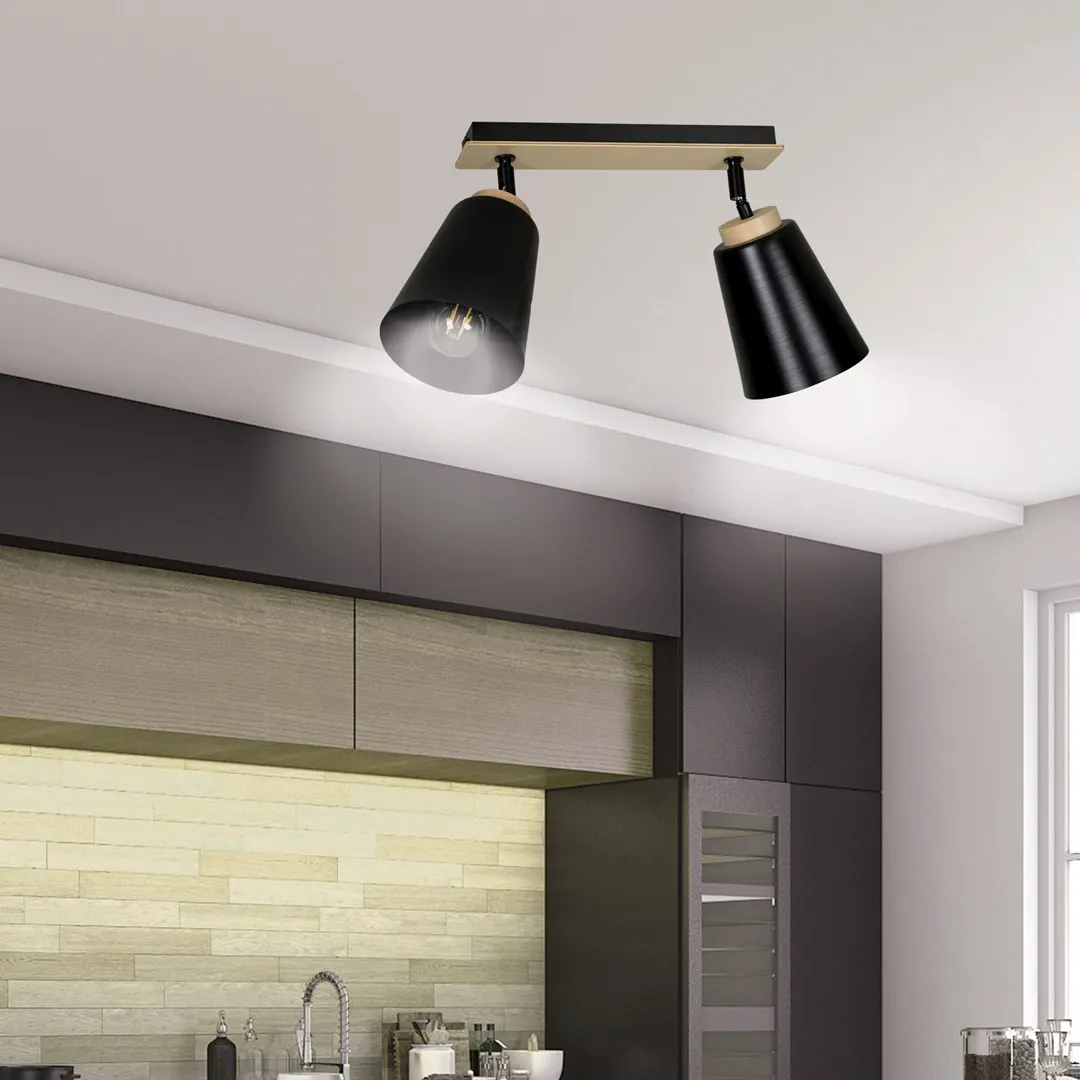 Lampa sufitowa ATLAS 2 czarny naturalny — zdjęcie 8