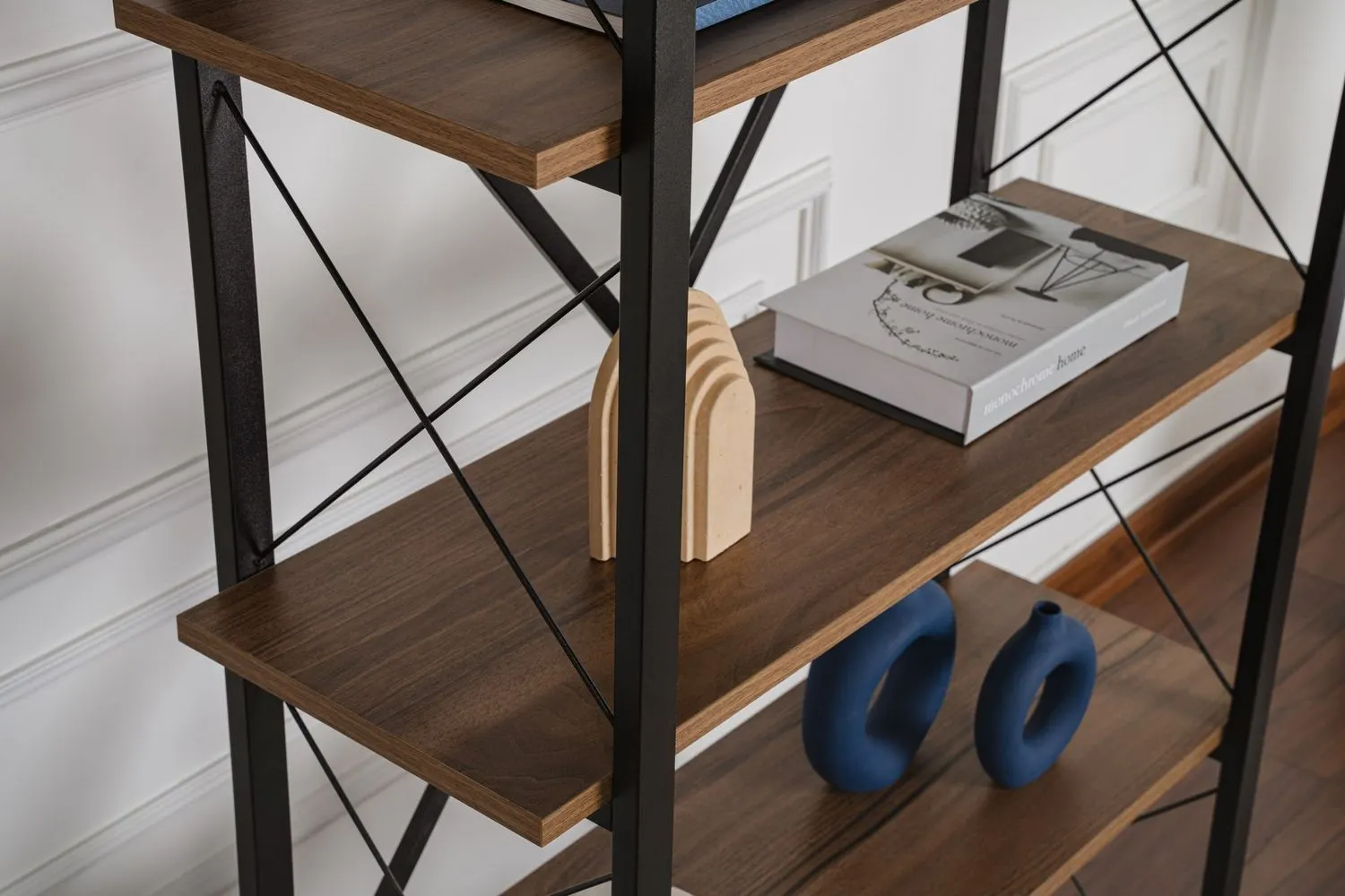 Regał wysoki ELYSIAN 90x180 cm orzech czarny - ASI_241NRD1333