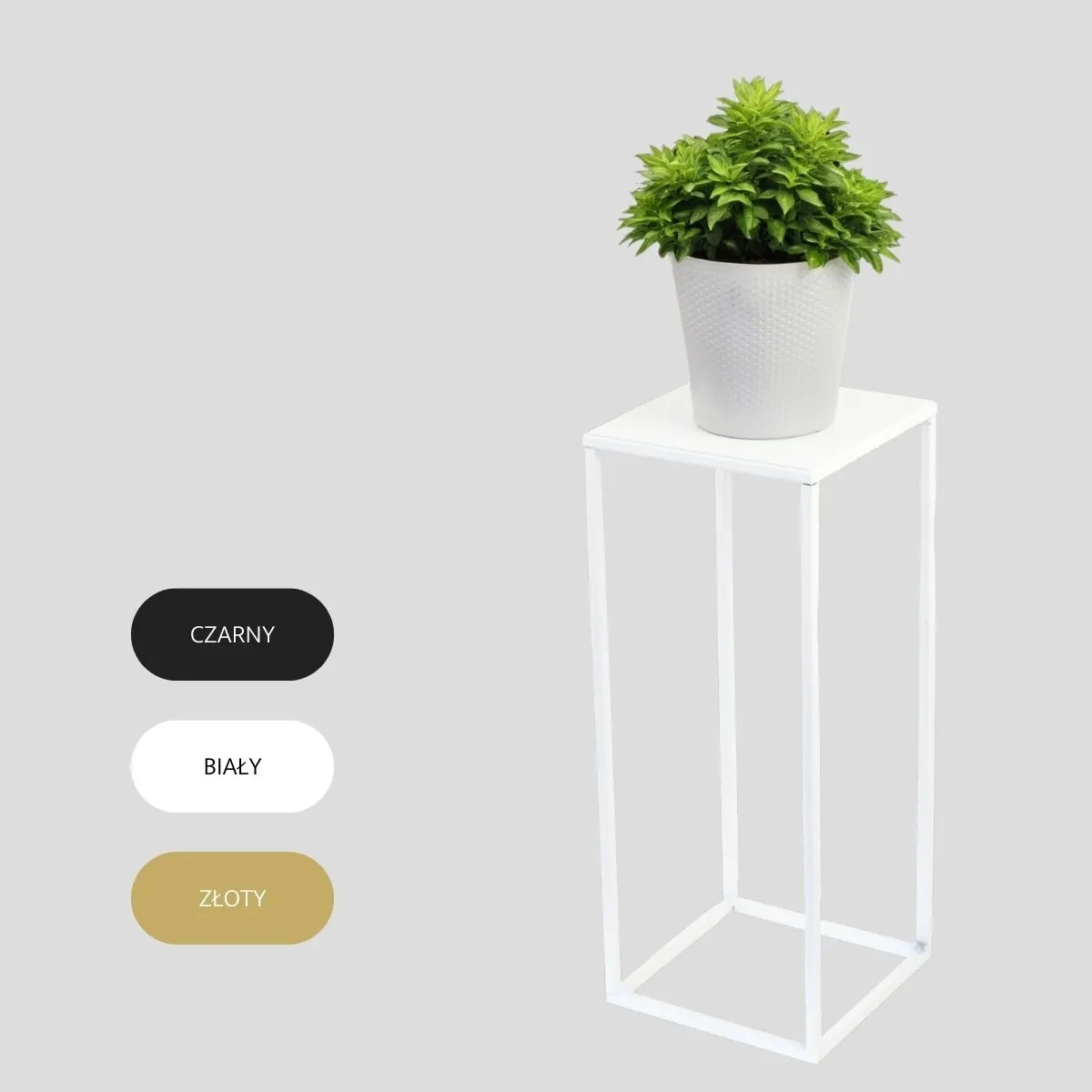 Kwietnik stojący metalowy EVRON M biały - LD_TZ000091