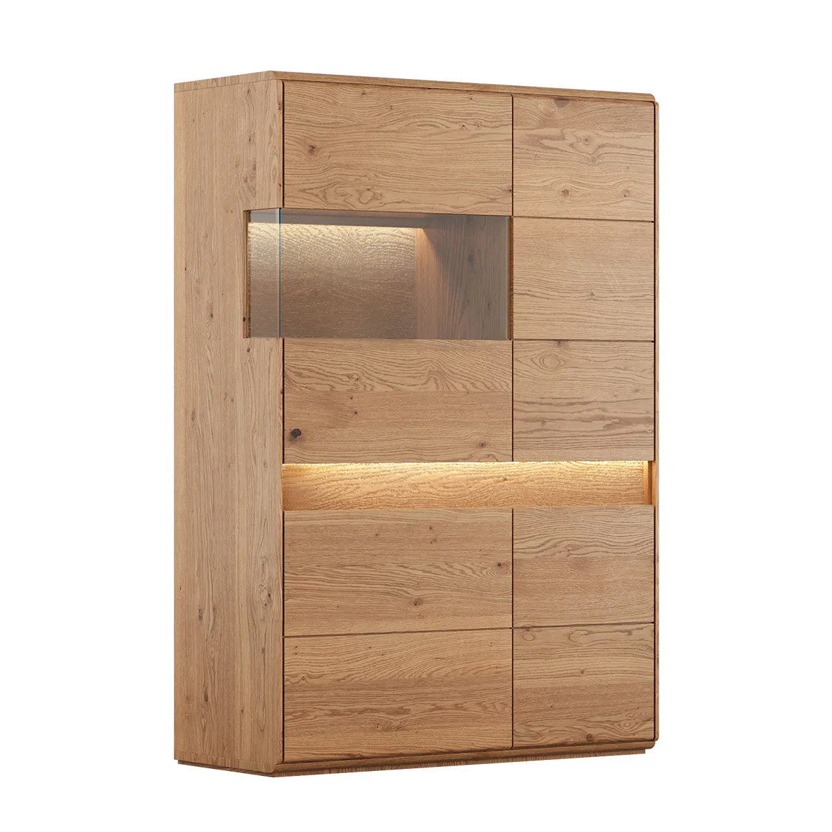 Witryna drewniana szklana DIVISIONE z oświetleniem lewa dąb olejowany Witryna drewniana szklana DIVISIONE z oświetleniem lewa dąb olejowany