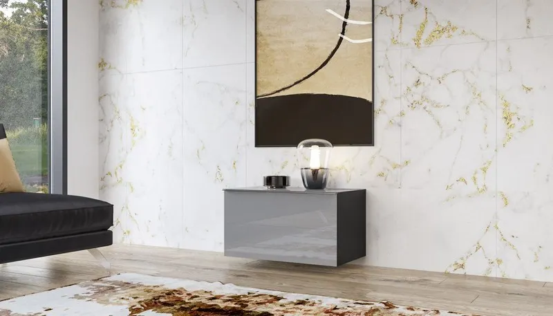 Komoda RTV HELIO 39 szara czarna 80x50x48cm - 24WXJW39