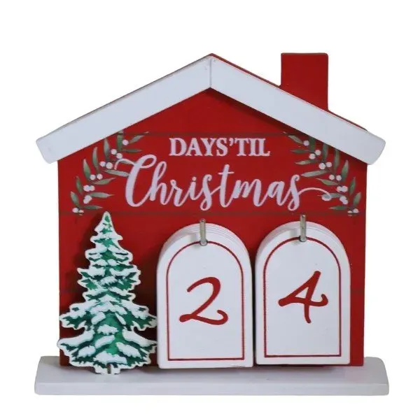 Kalendarz adwentowy drewniany 8664 czerwono-biały Kalendarz adwentowy drewniany 8664 czerwono-biały