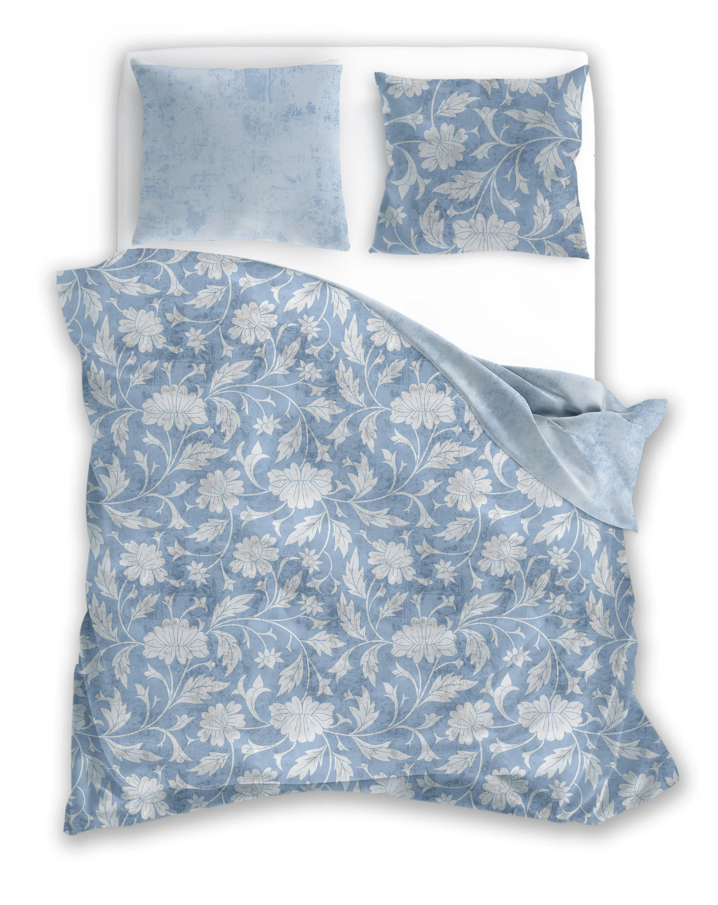 Pościel komplet PURE COTTON 010 bawełna 160X200+2x70X80 niebieski Poduszka, Wystrój domu, płótno, Meble