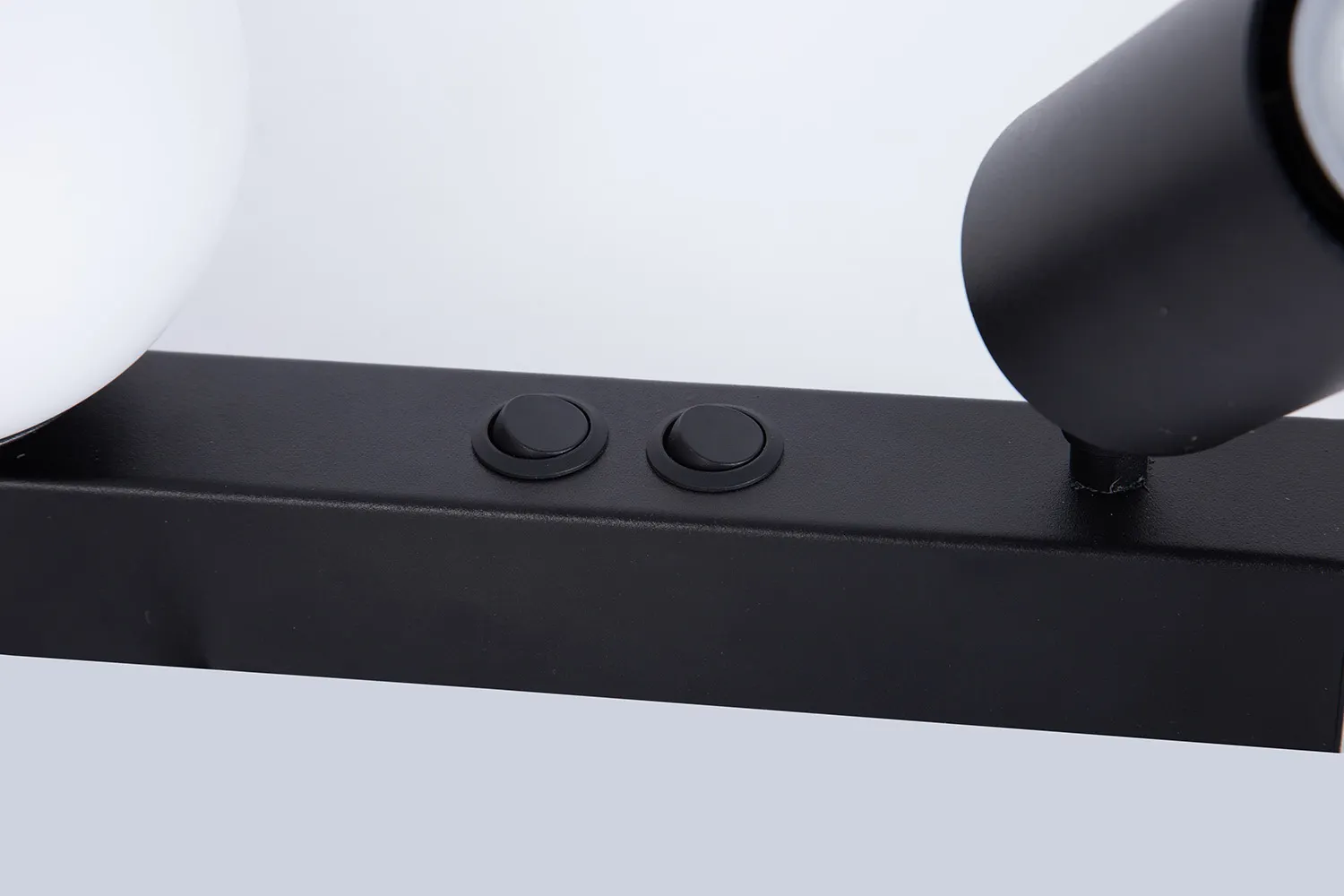 Kinkiet TAVIRA 1+1 szklany klosz czarny biały - SI_41259