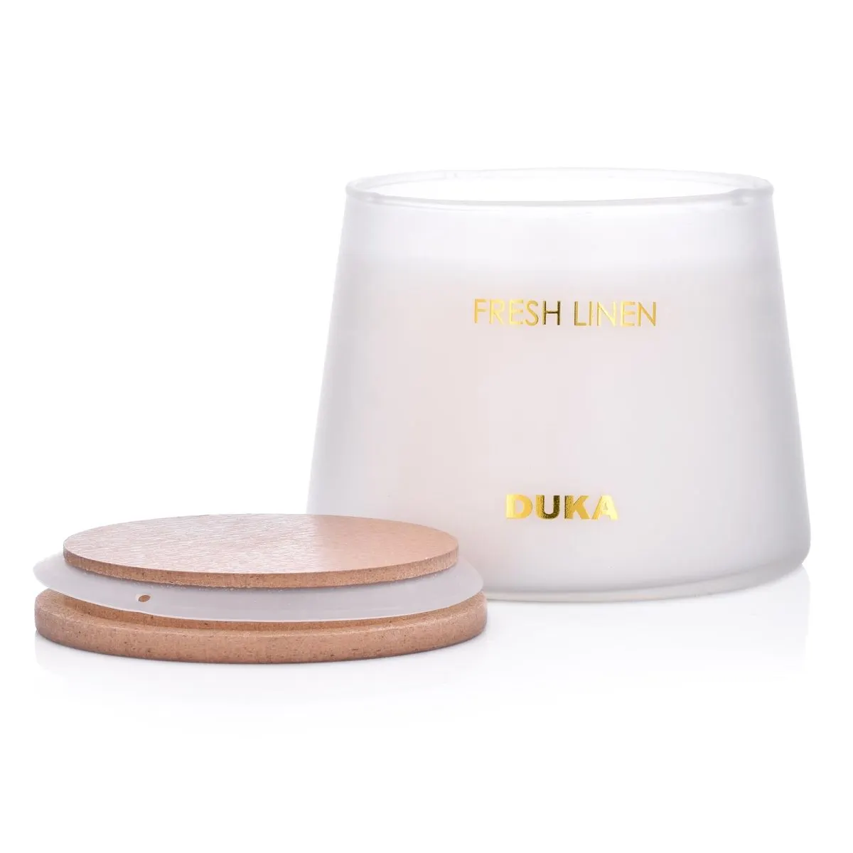 Świeca zapachowa BERG 10 Fresh Linen świecznik, kremowy, lampe mus, stojący, ceramiczny