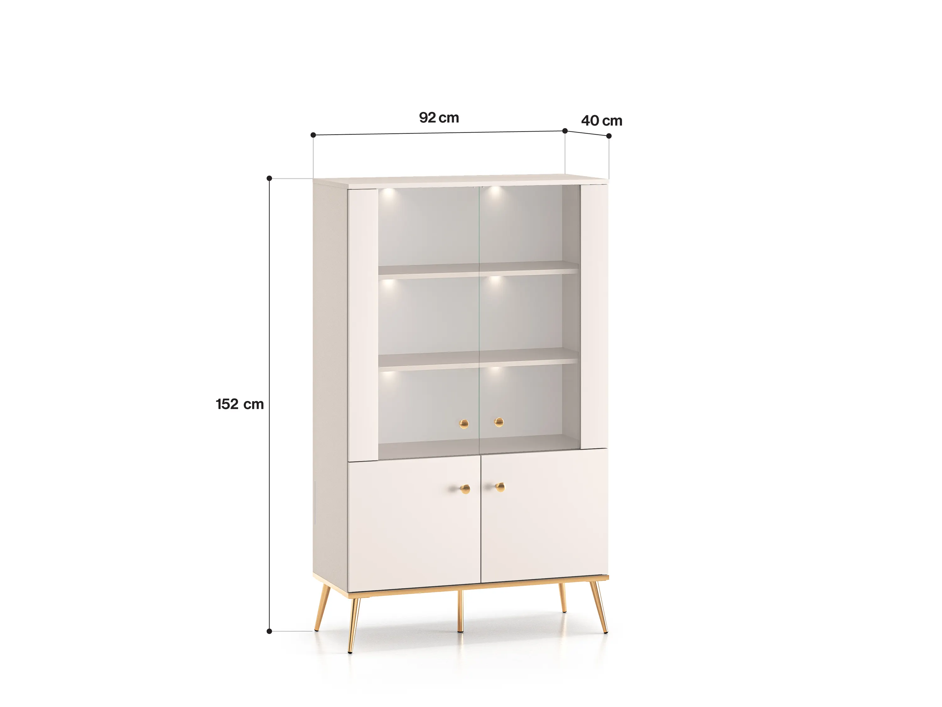 Witryna 4-drzwiowa SELGIN 02 kaszmirowy, złoty - 1SELG02-001