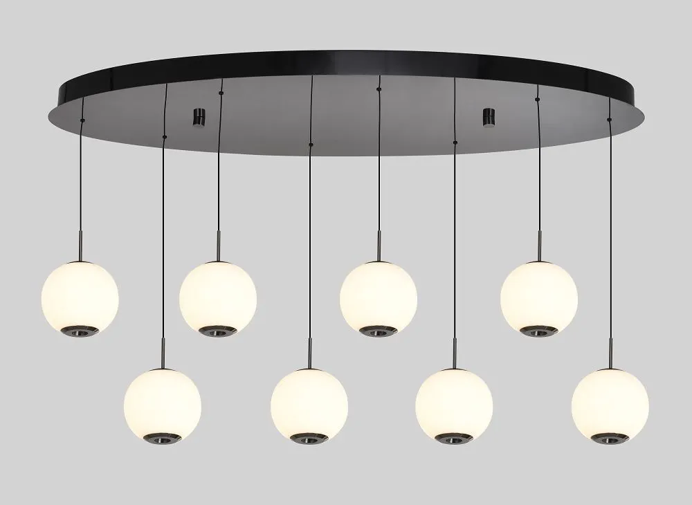 Lampa wisząca LUBERON ósemka owalna LED czarny chrom — zdjęcie 3