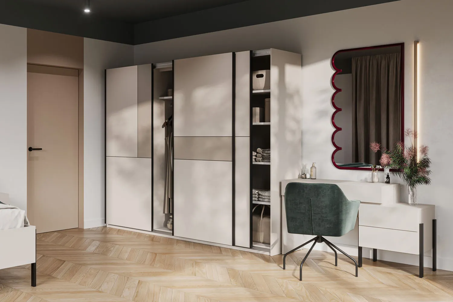 Szafa 3-drzwiowa CUBE drzwi przesuwne 270x210 congo kaszmirowa - 24KCOF69