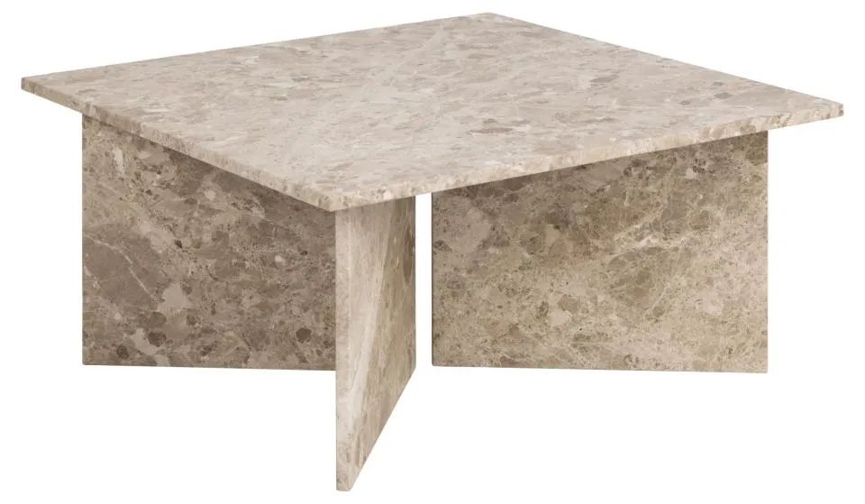 Stolik kawowy Gamma 90x90x42 cm  Lakierowany marmur Latte Brown