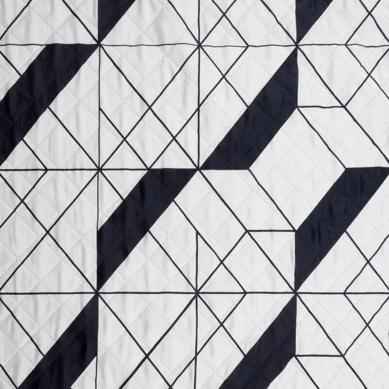 Narzuta pikowana z nadrukiem D91 GEO 01 200 X 220 cm Kremowy, Czarny — zdjęcie 2