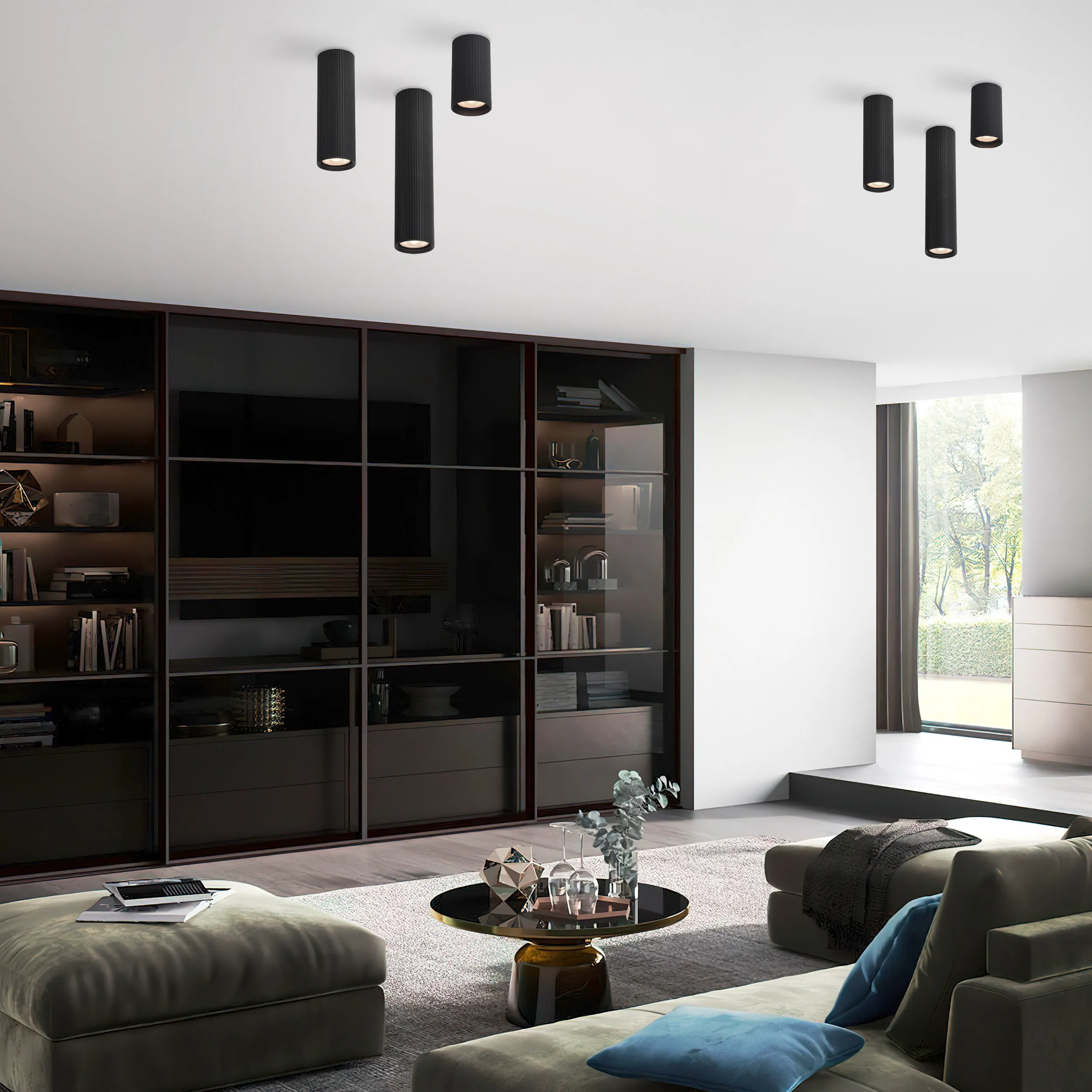 Plafon TUNE czarna metalowa okrągła rozmiar L 24x5cm - TK_10026