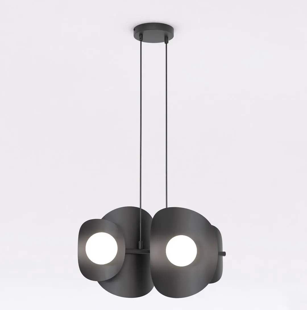 Lampa wisząca metalowa ELEMENTI 4 czarna