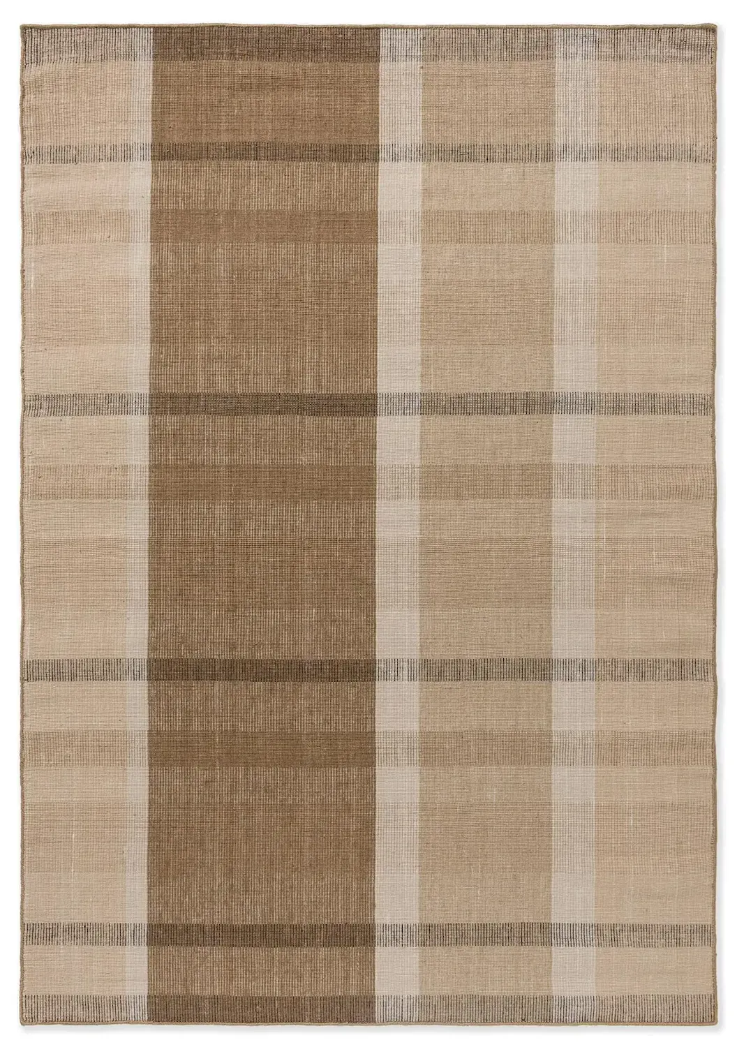 Dywan zewnętrzny ZONA Block Stripe Check & Cashew 200x280 beżowy brązowy (497501)