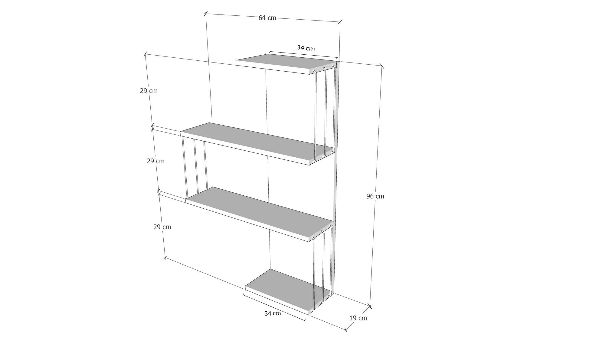 Półka ścienna z panelem CAMBEL SZ64 antracyt biały - ASI_854KLN1737