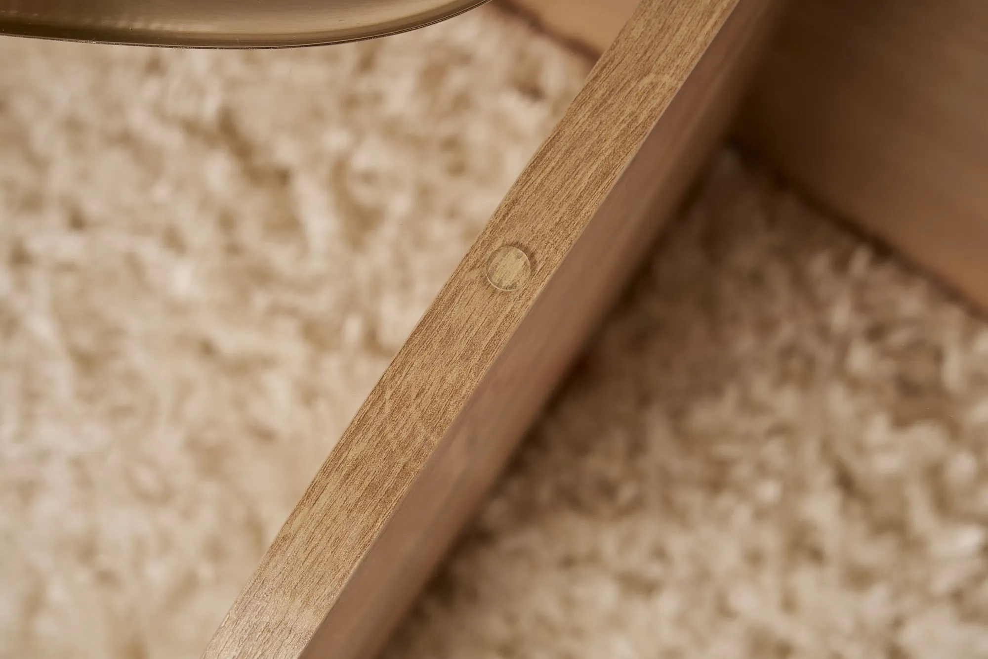 Stolik kawowy okrągły AERIS 75 cm dąb sapphire blat szklany transparentny - ASI_668NRD1101