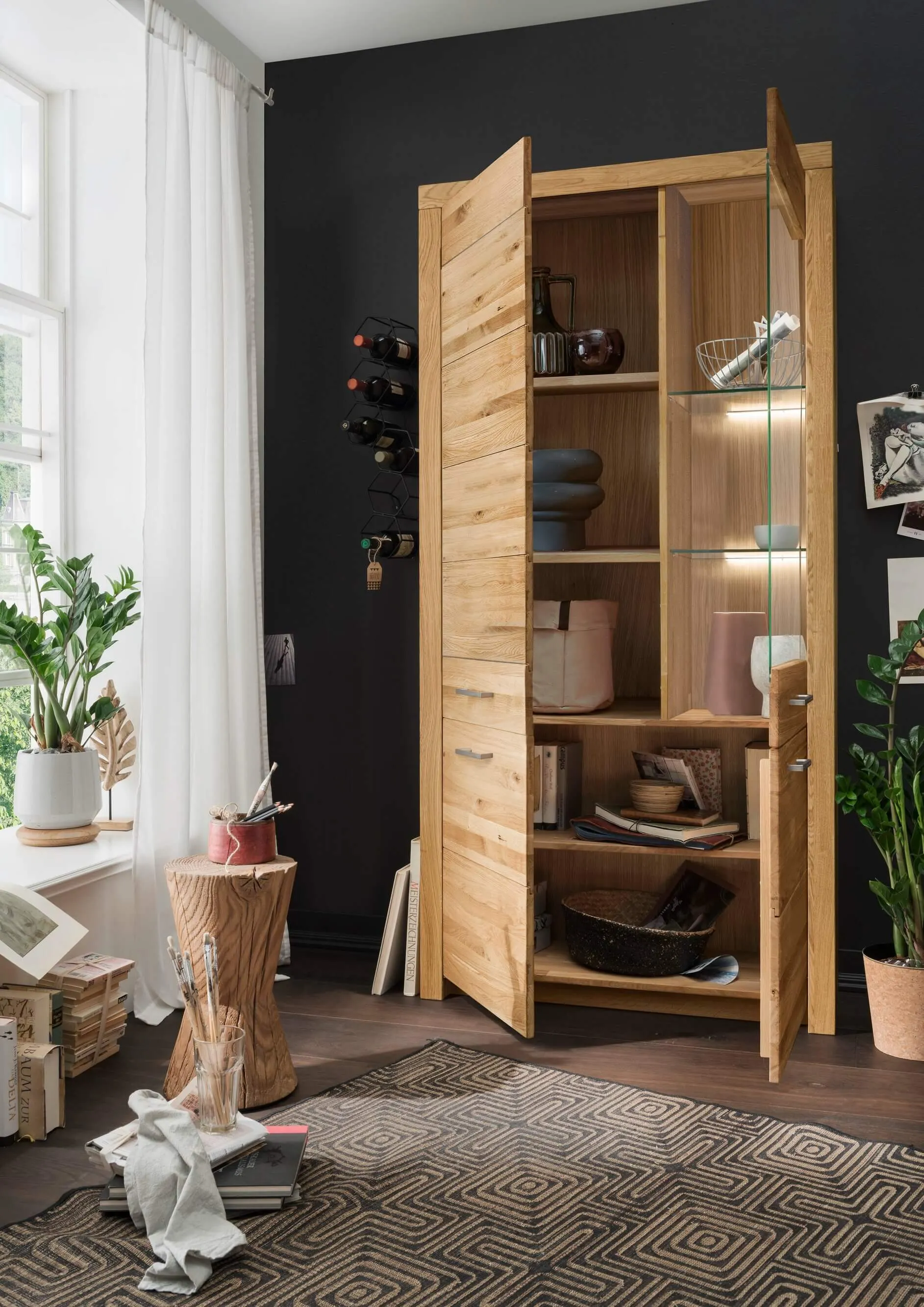 Witryna dębowa szklana DOVE 102x204 II-Przwa - GK_1031690301