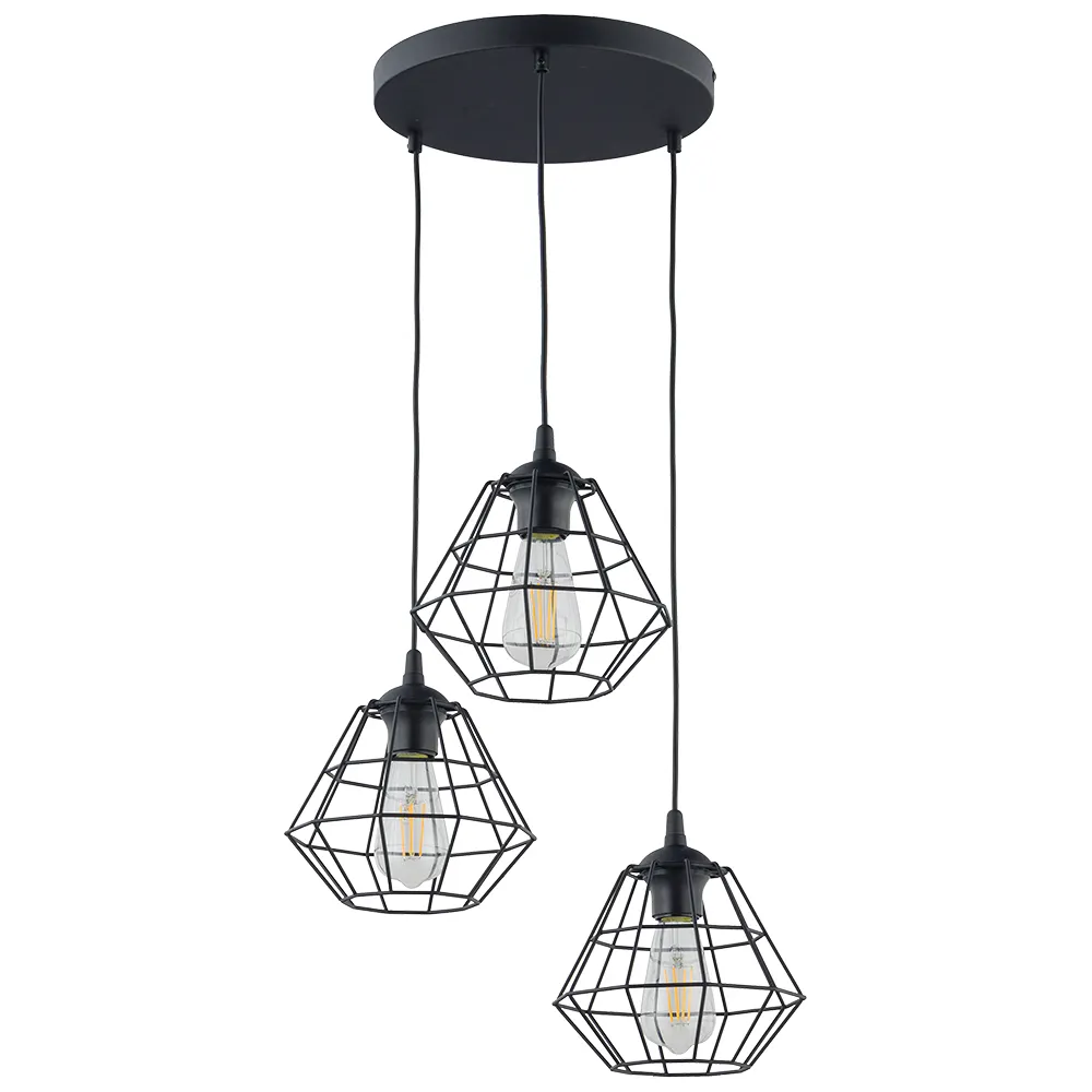 Lampa wisząca DIAMOND czarna na okrągłej podstawie 100x45cm