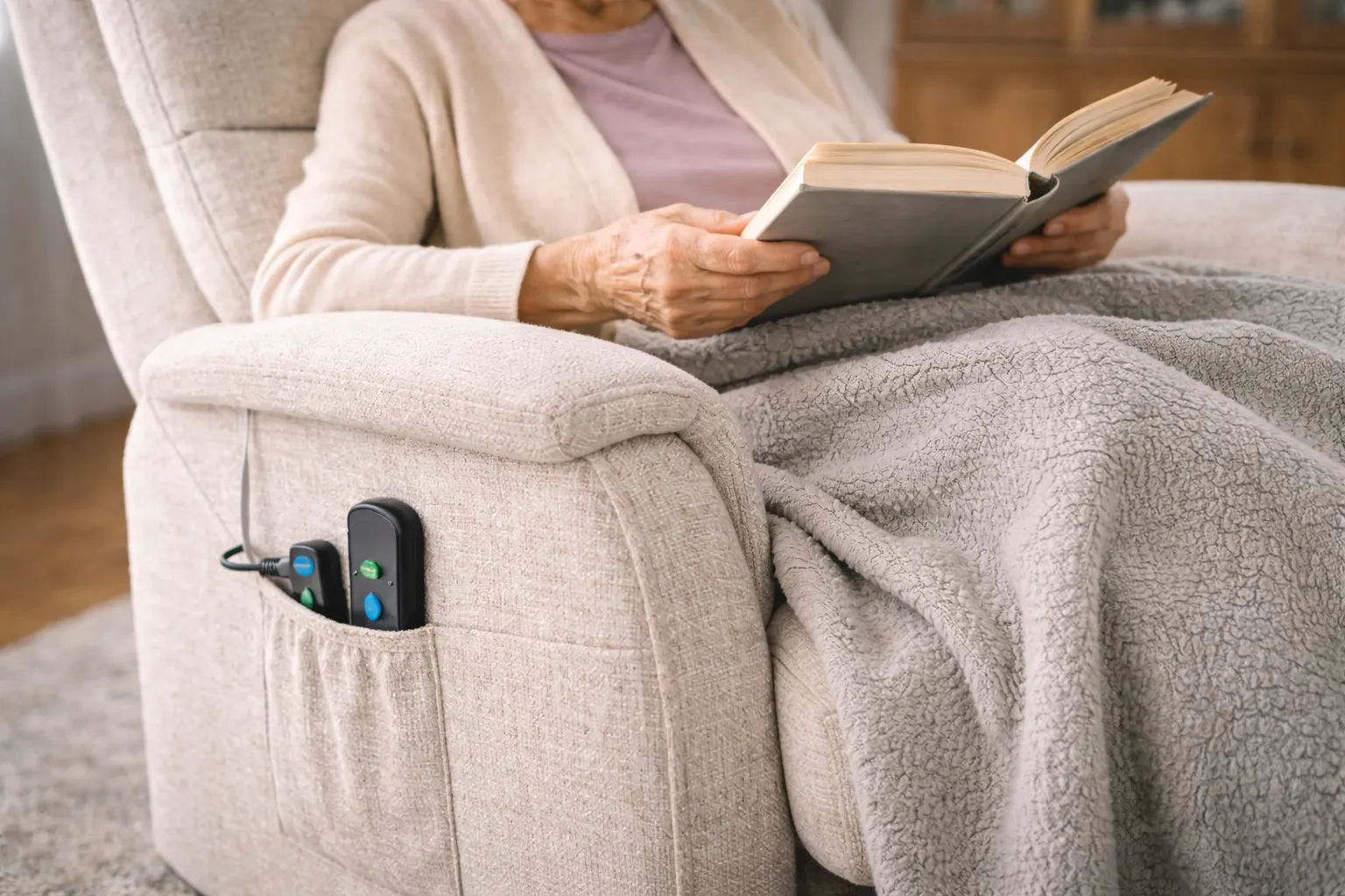 Meble, Książka, Koc, Osoba, Kobieta