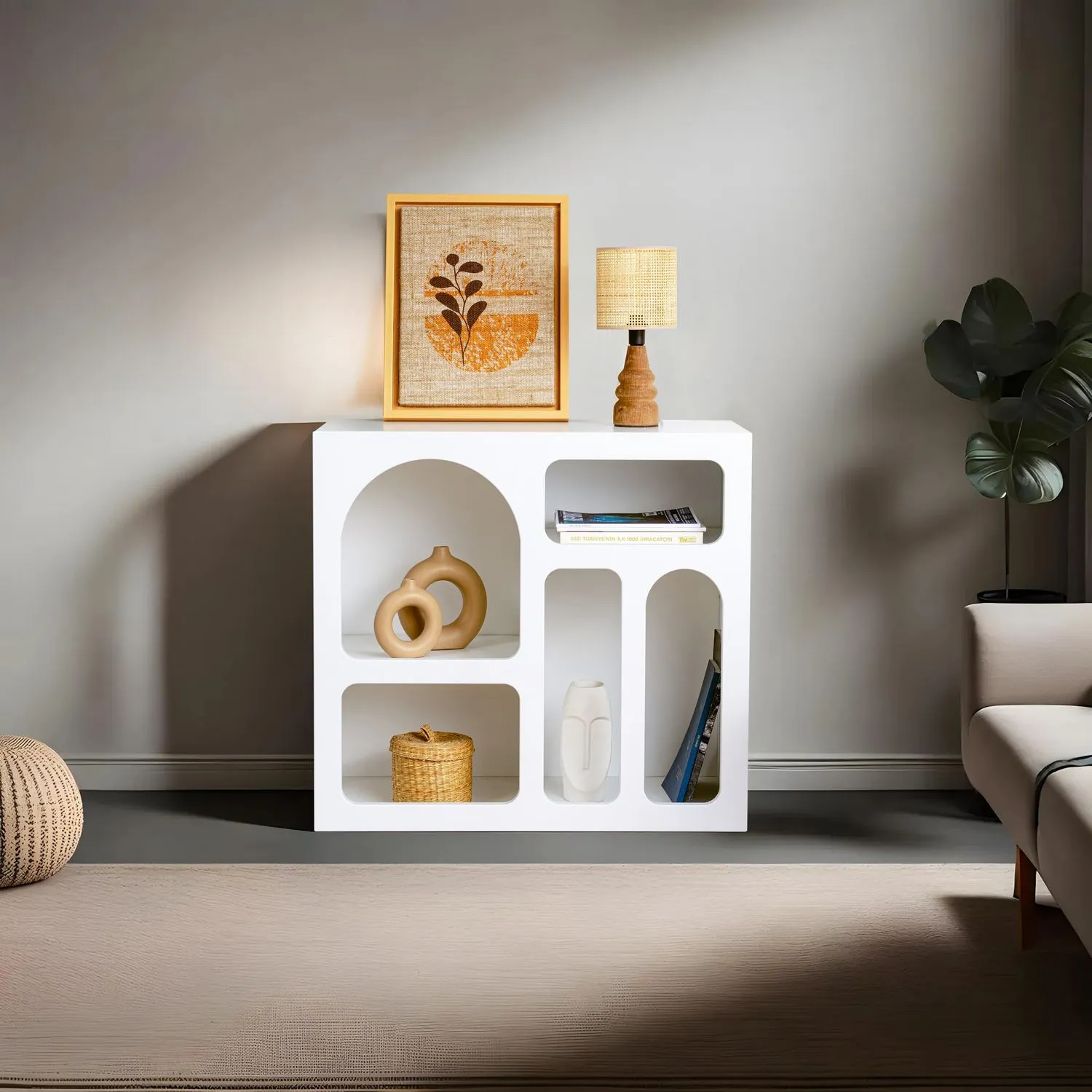 Regał z przegrodami LESSA 80 cm biały - ASI_125GLN1224