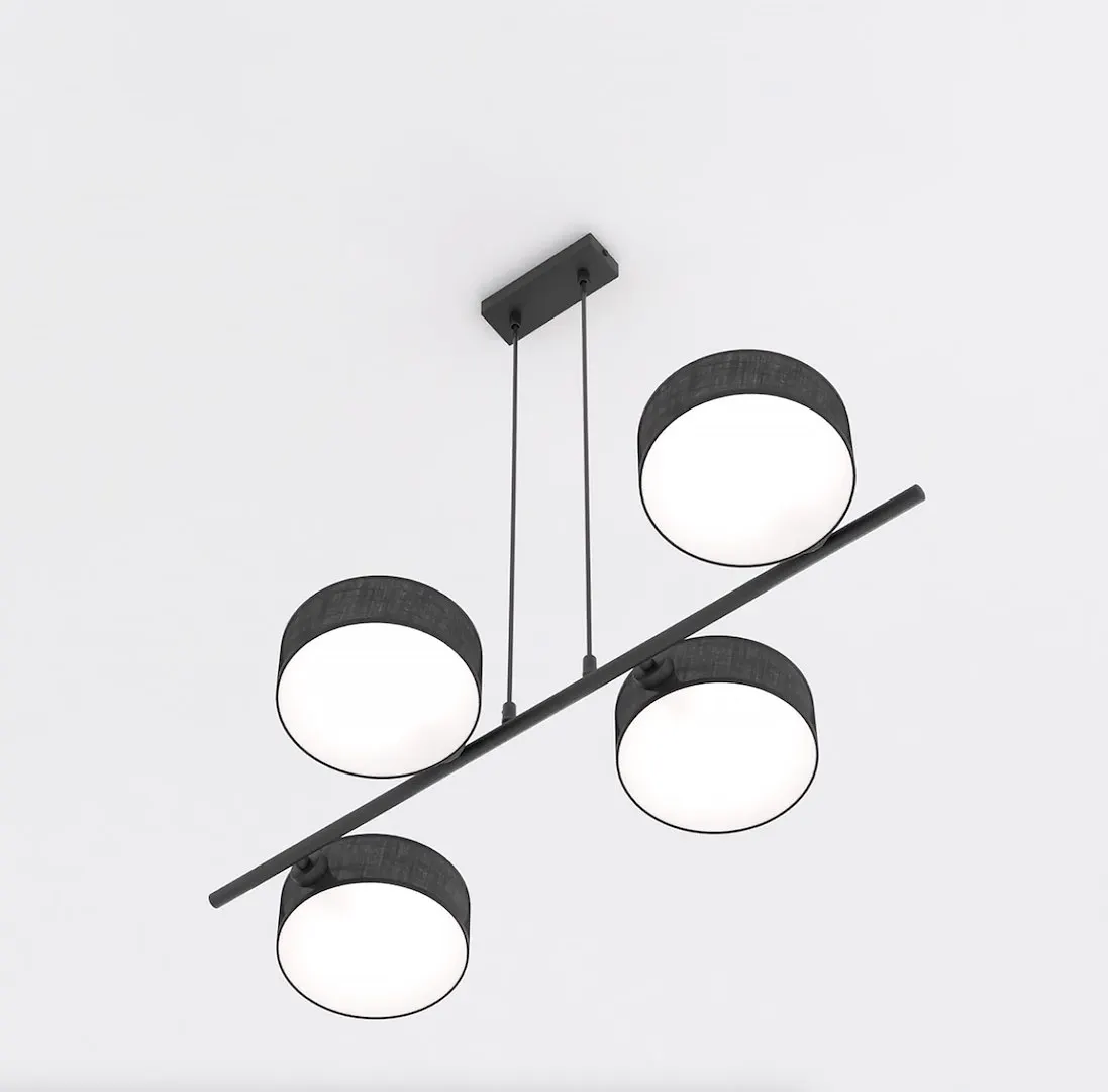 Lampa wisząca DRUMZ 4 abażur czarny - 1562/4