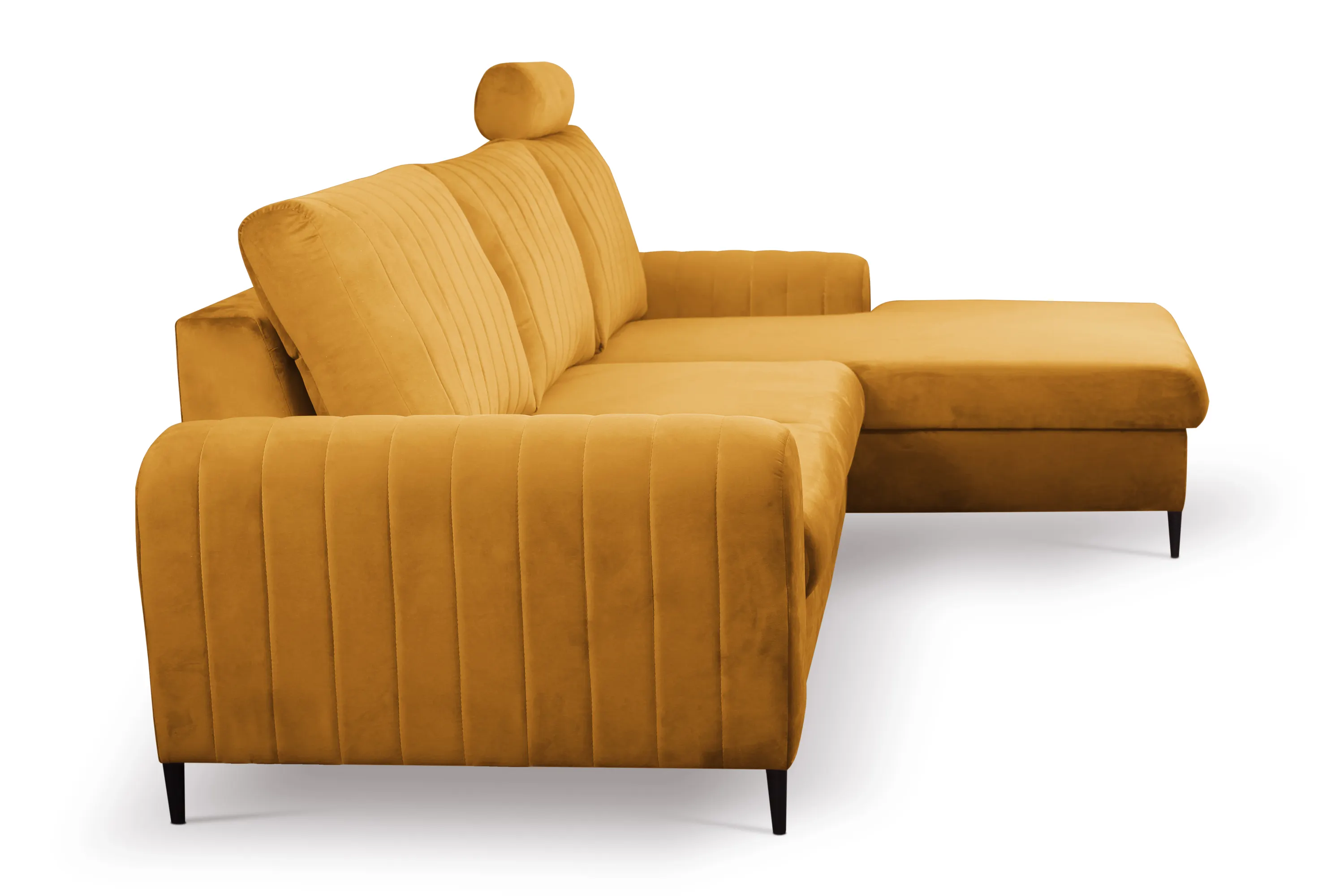 Narożnik rozkładany z pojemnikiem MONACO VELLUTO 251 cm prawy musztardowy - MONACO_NAR_VELLUTO8_P