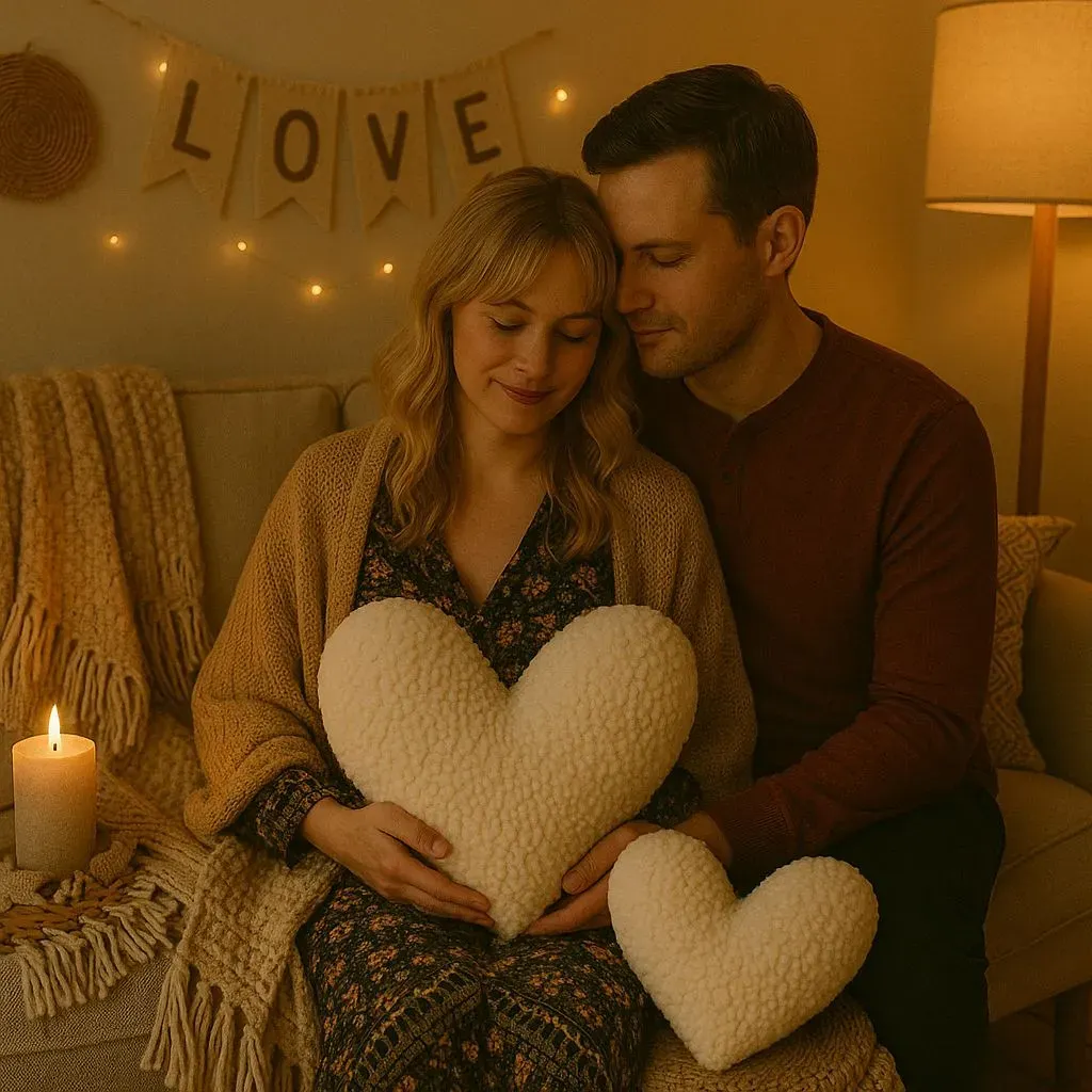 Poduszka serce TEDDY KALP BIG 42x45x12 beżowa - ASI_150CRG1159