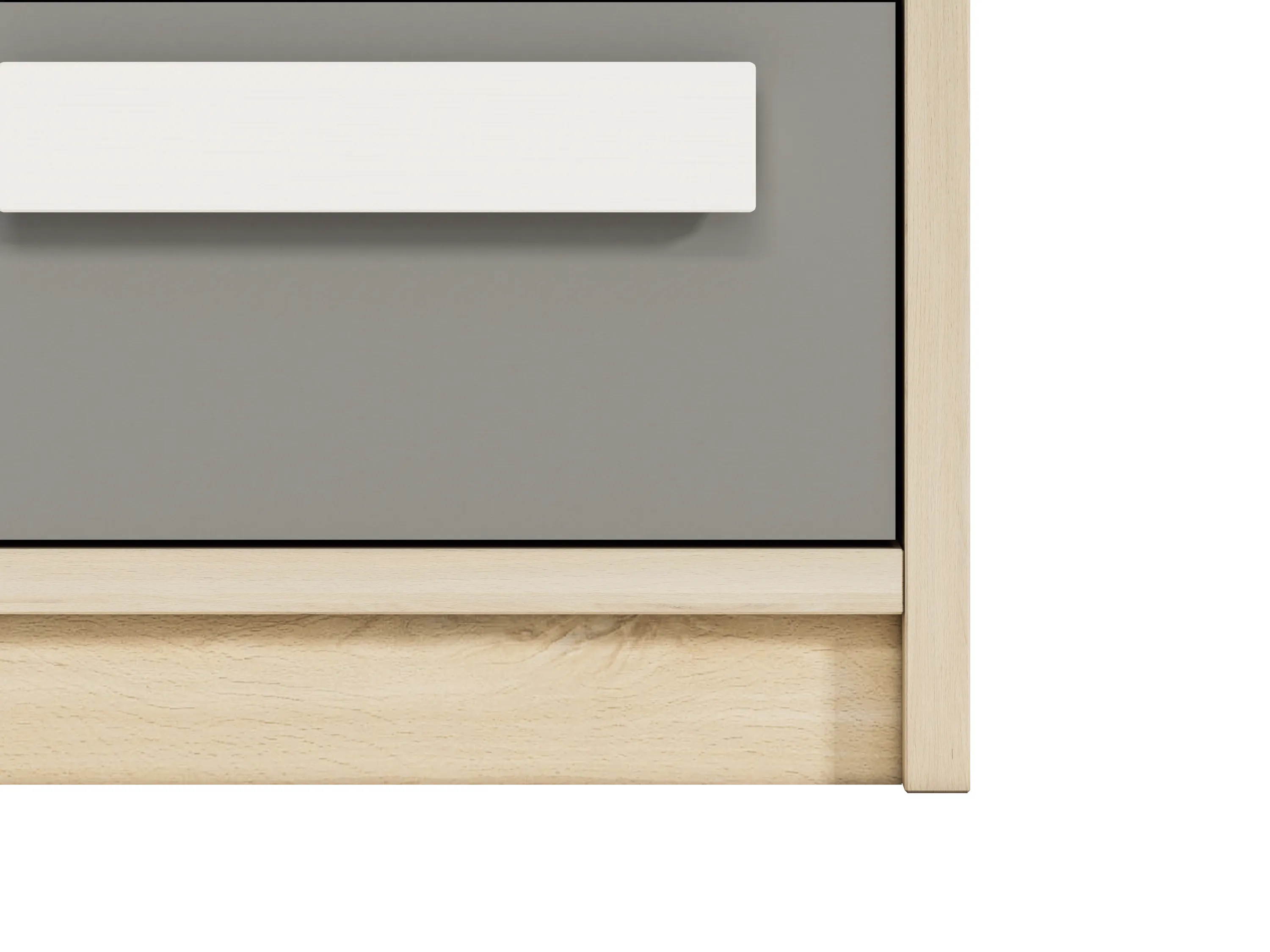 Szafka nocna z 2 szufladami DROP 13 młodzieżowa buk fjord, biały, szary - 1DROP1301-001