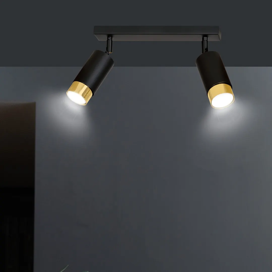 Lampa sufitowa HIRO 2 czarny złoty — zdjęcie 7