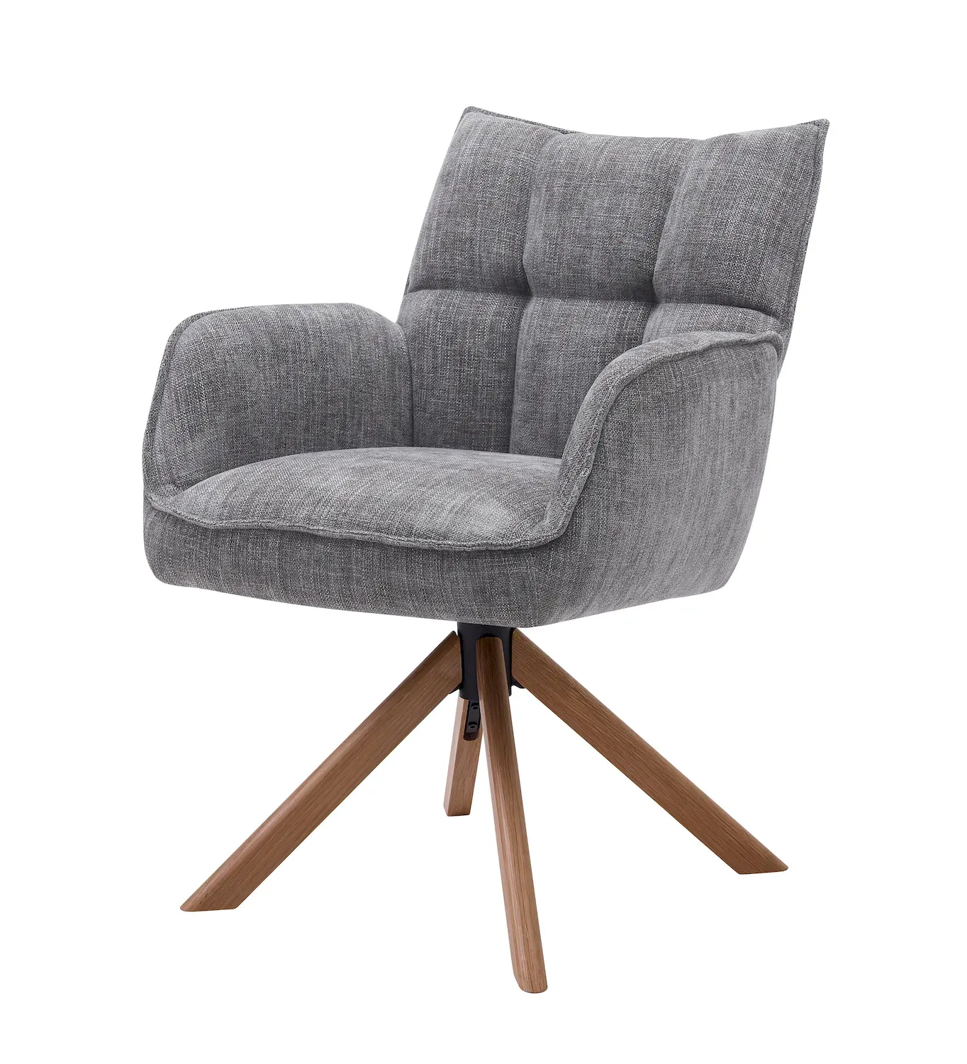 Krzesło obrotowe MARILLA na drewnianych nogach szare Krzesło obrotowe MARILLA na drewnianych nogach szare