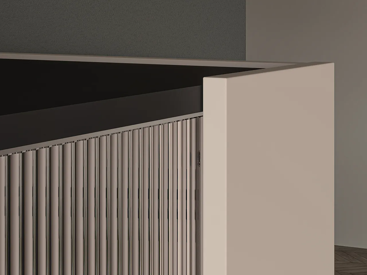 Witryna szklana 2-drzwiowa FRESHION 155 cm beżowo-czarna - 1FRES02-001