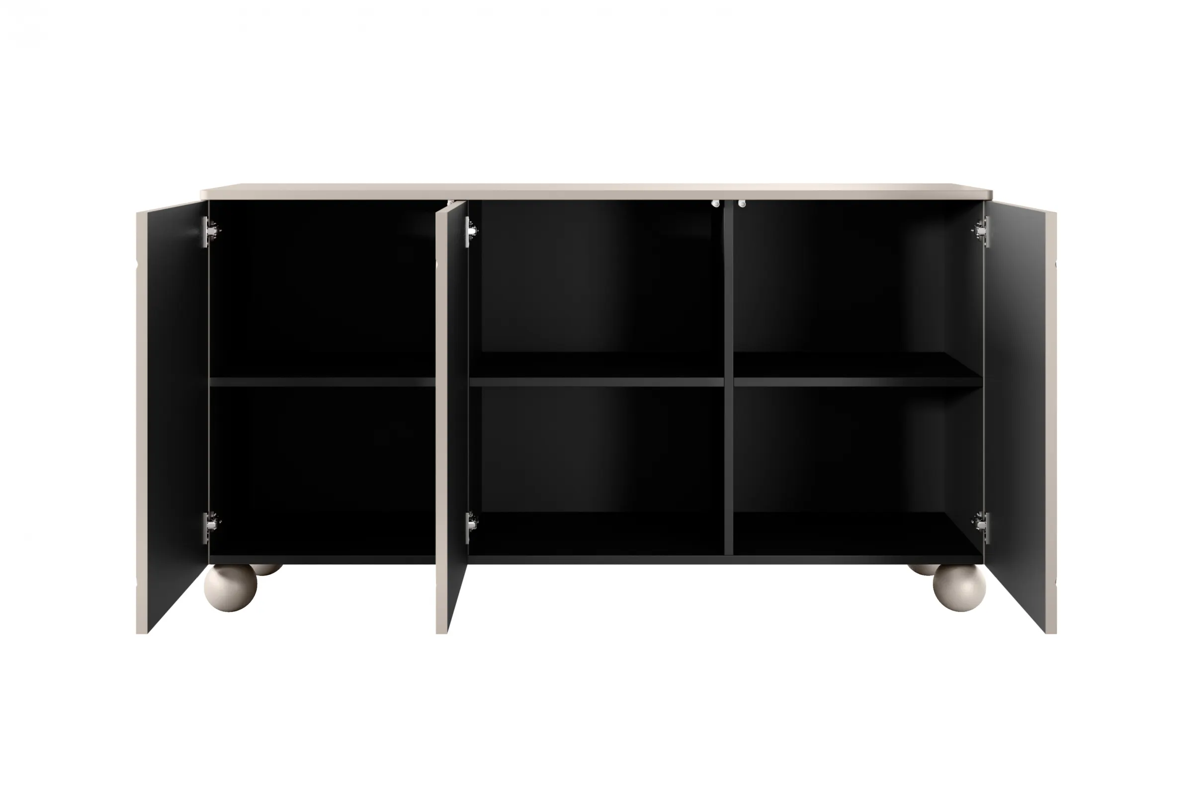 Komoda 3-drzwiowa SONATIA 150cm cashmere nogi kule - B_157293