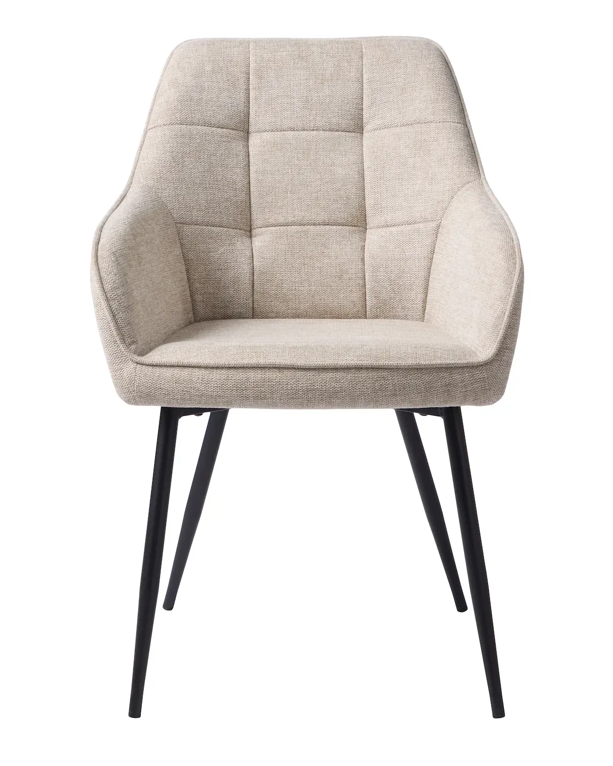 Krzesło pikowane NOLAN metalowe nóżki - piaskowy - UN_50800000