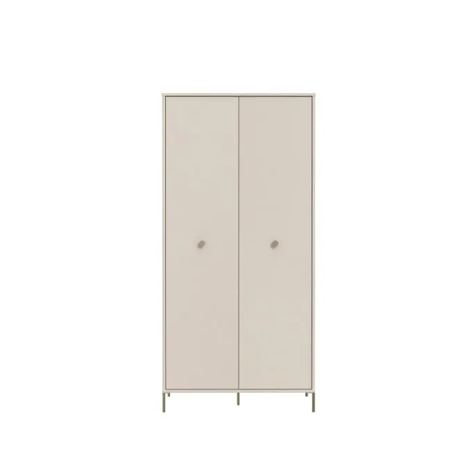 Szafa 2-drzwiowa SALVATRICE z półkami i drążkiem beżowa - SVTS821-U60