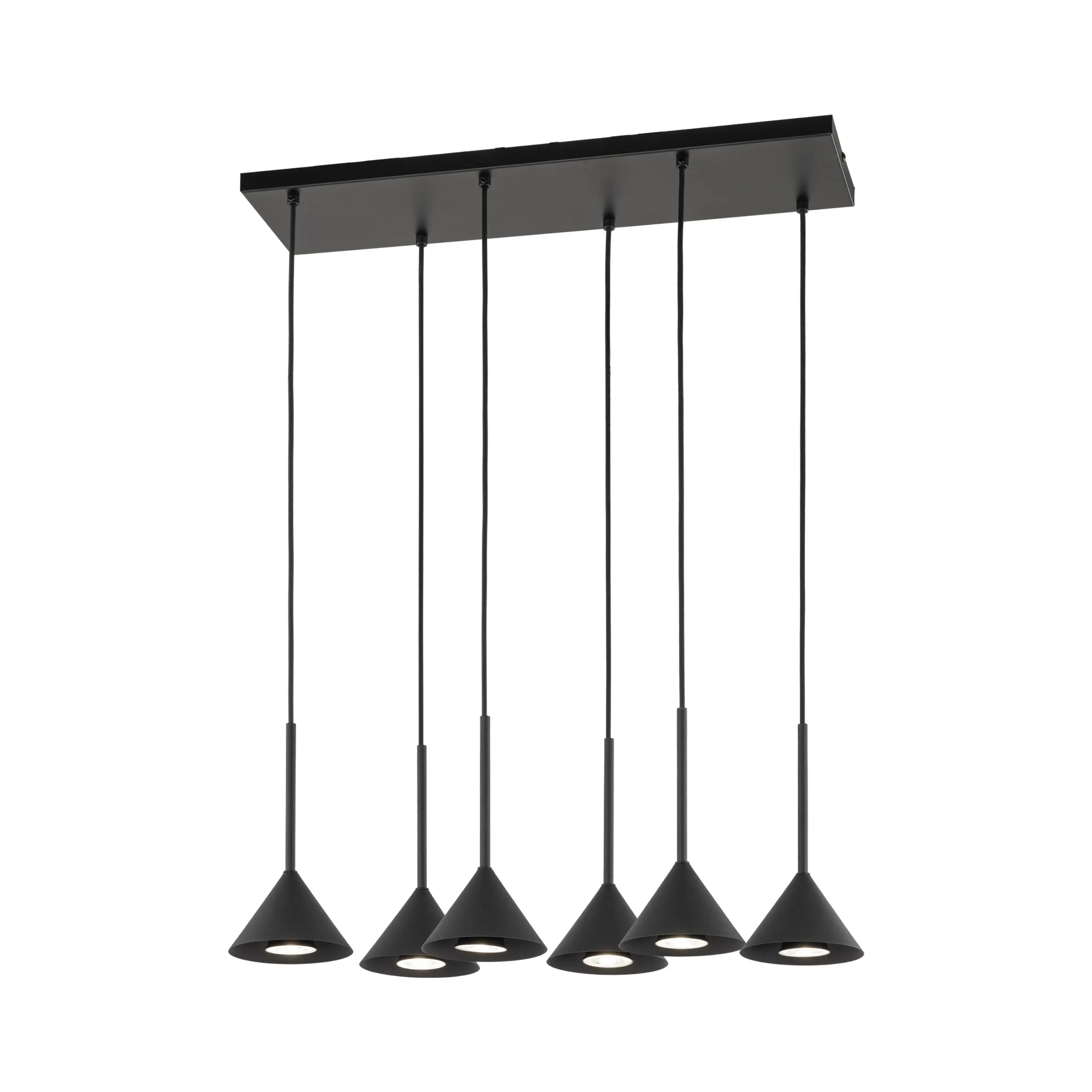 Lampa wisząca CONO czarna na prostokątnej podstawie 90x62x25cm - TK_10306