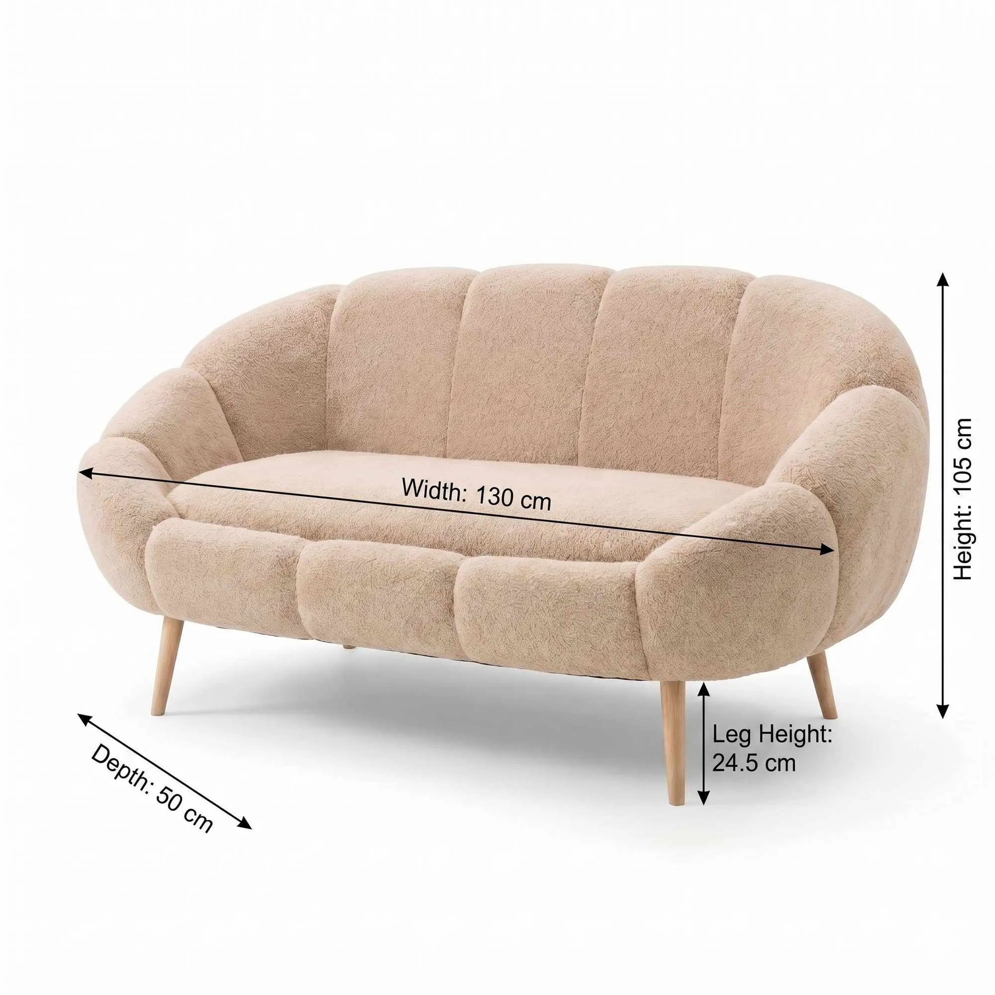 Sofa 2-osobowa LIDA beżowy - ASI_251BLS1112