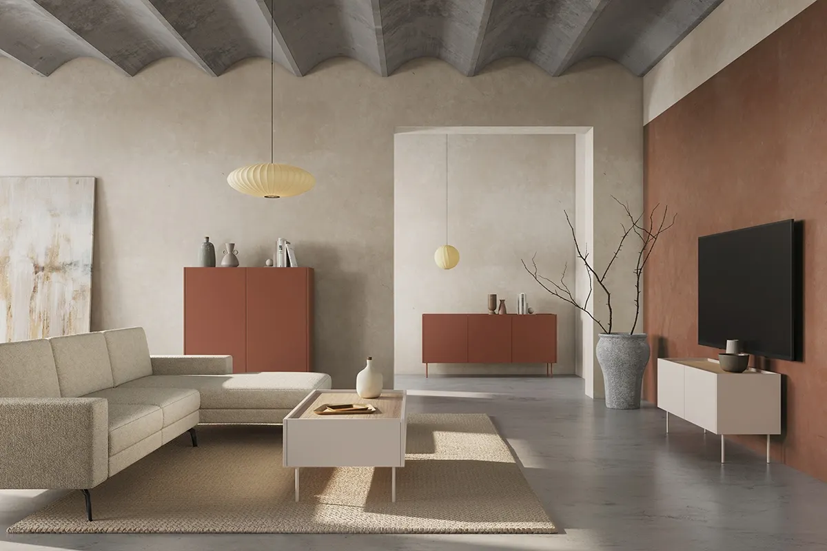 Komoda DESIN 170 3D - czerwony ceglany - dąb nagano - B_148975