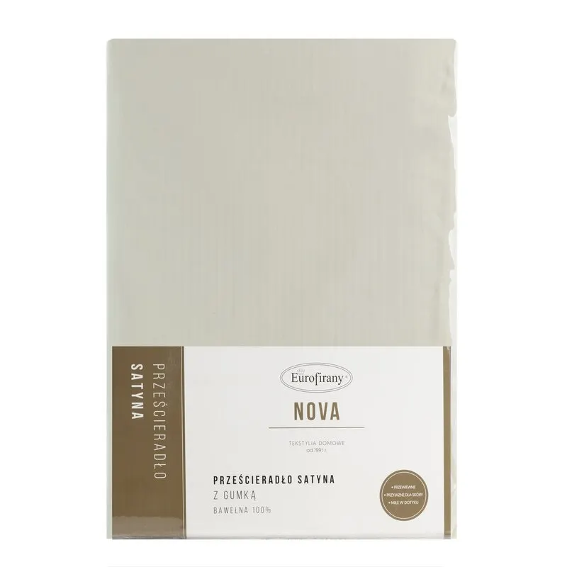 PRZEŚCIERADŁO Z GUMKĄ BEŻOWE NOVA3 180 X 200 X 30 CM - EU_406013