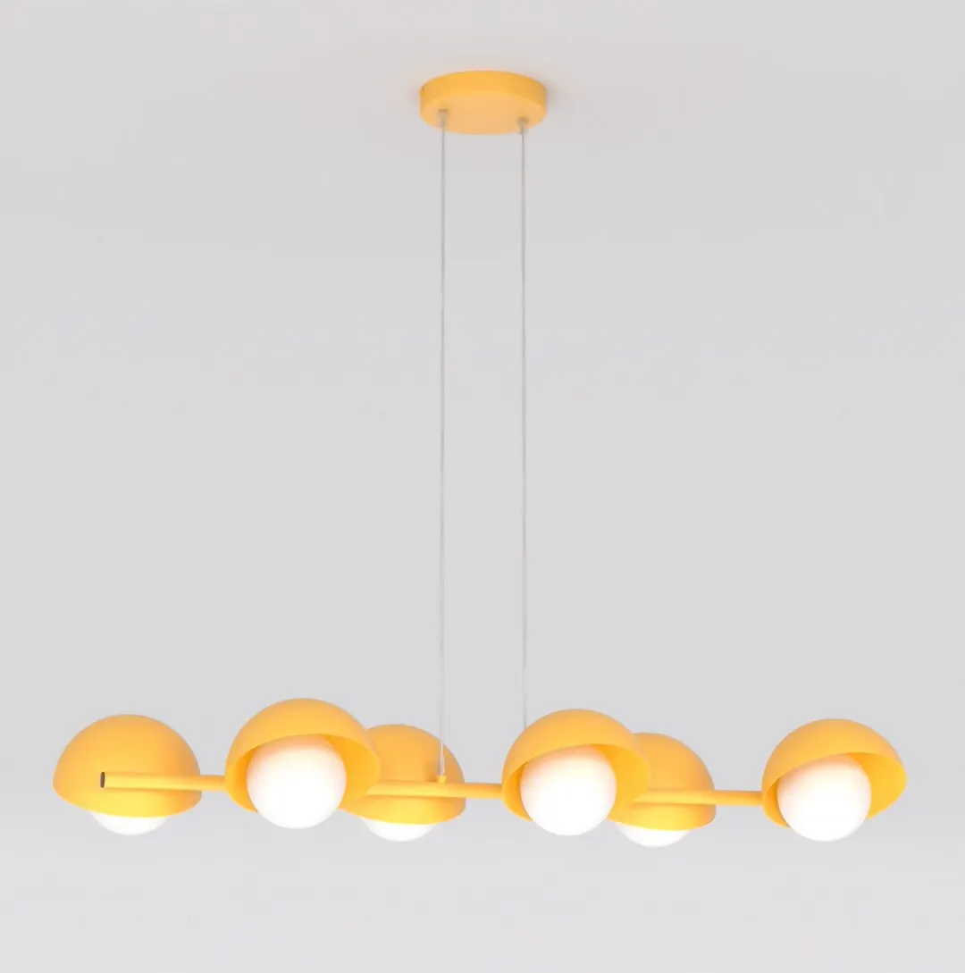 image lampa wisząca, lampy, żółta, kula, design ciemny