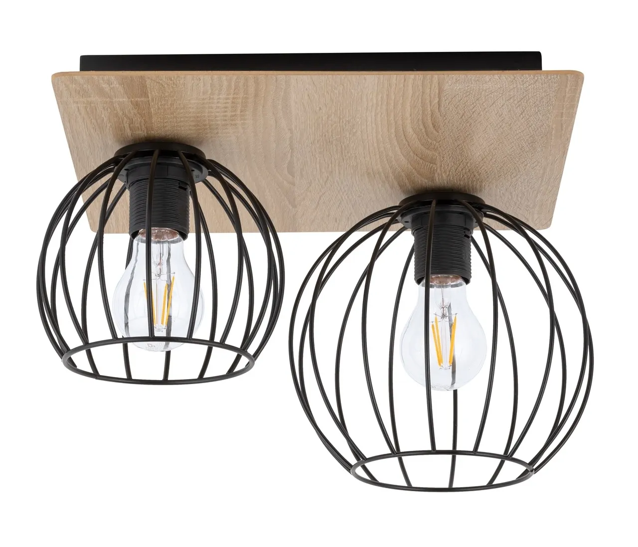 Lampa sufitowa/plafon CYBER 2 prostokąt brązowo-czarny