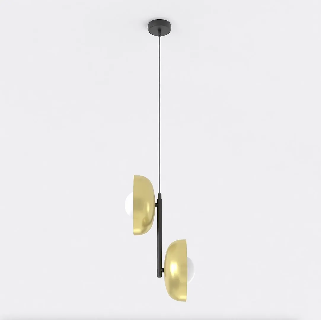 Lampa wisząca metalowa VANILA 2 BL złota - 1596/2